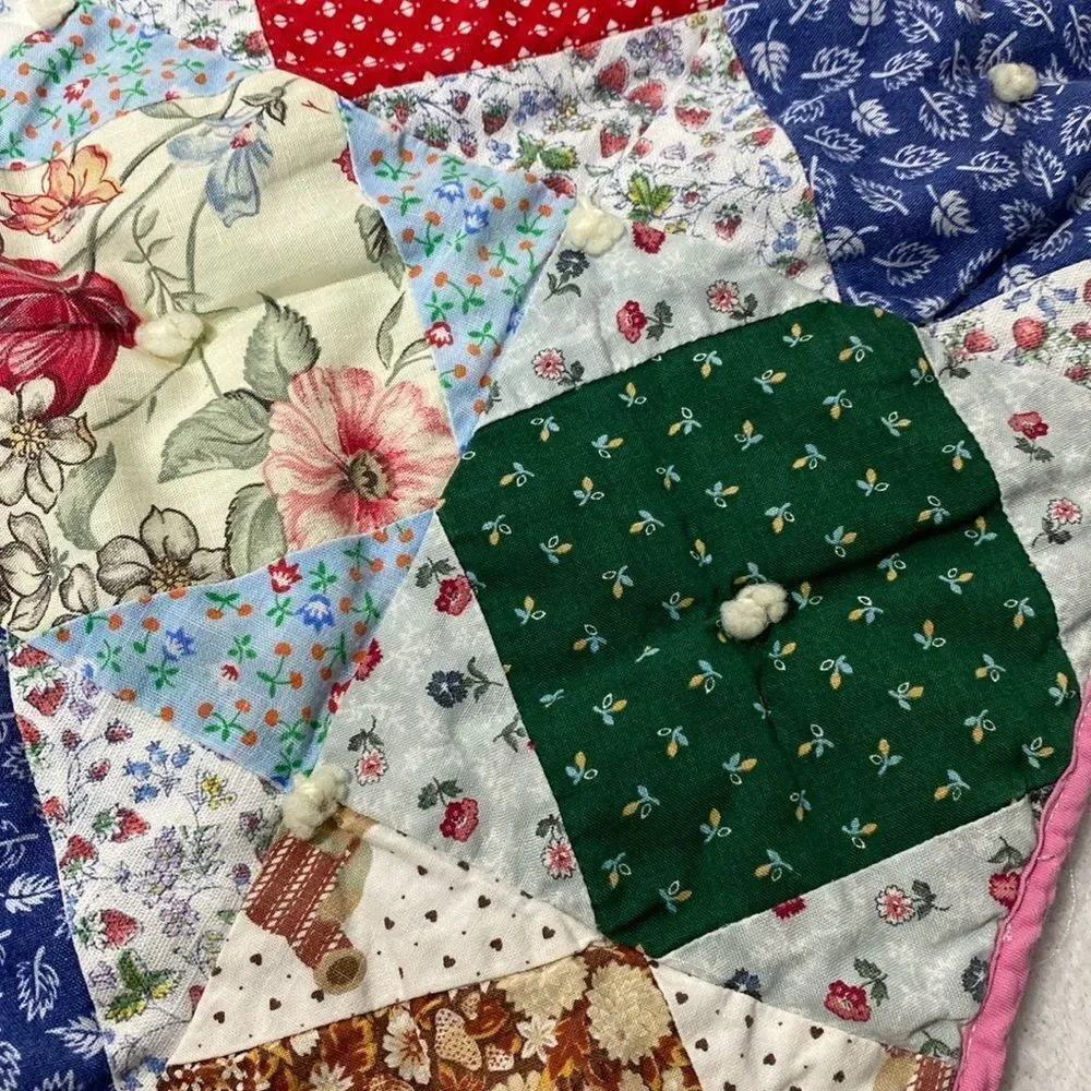 Multicolor Patchwork Small Quilt Doll Baby